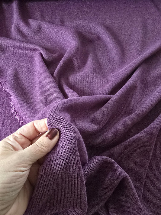 Viskose-Poly Mix- Strickstoff, Strick, herrlich weich, Aubergine/Mauve Herbst / Winterstoff, ab 50 cm