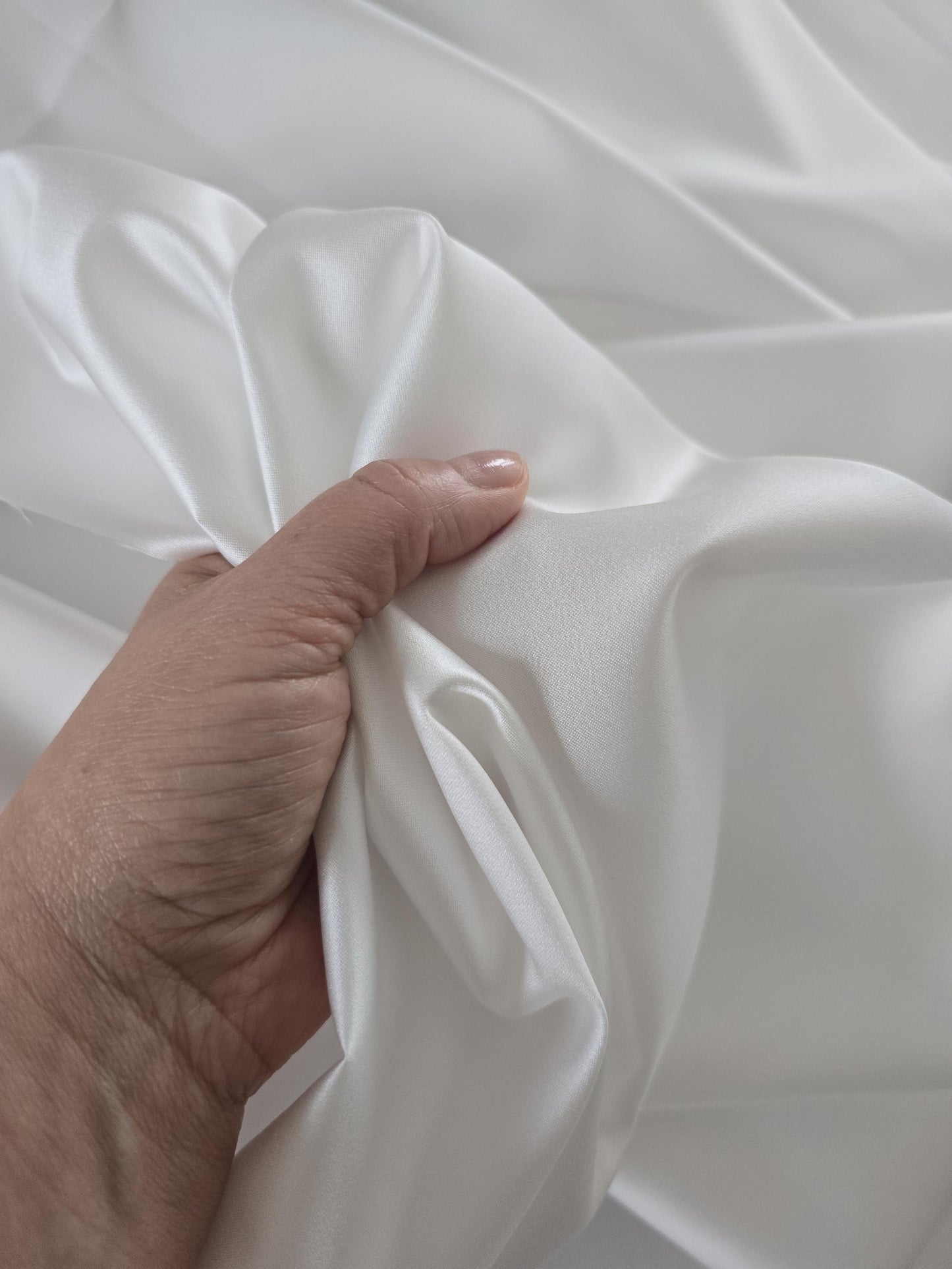 2 x (zus. 4 lfm) Brautsatin, Satin classic, offwhite