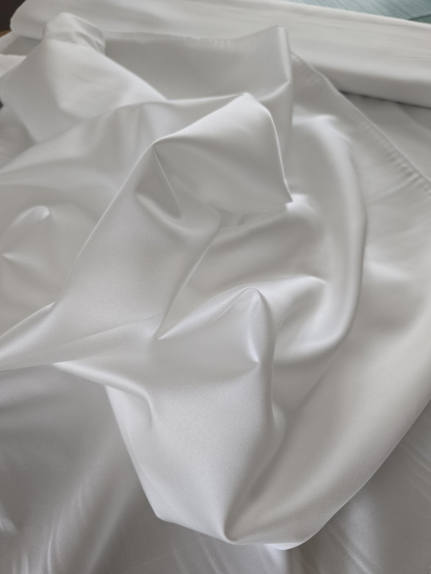 2 x (zus. 4 lfm) Brautsatin, Satin classic, offwhite