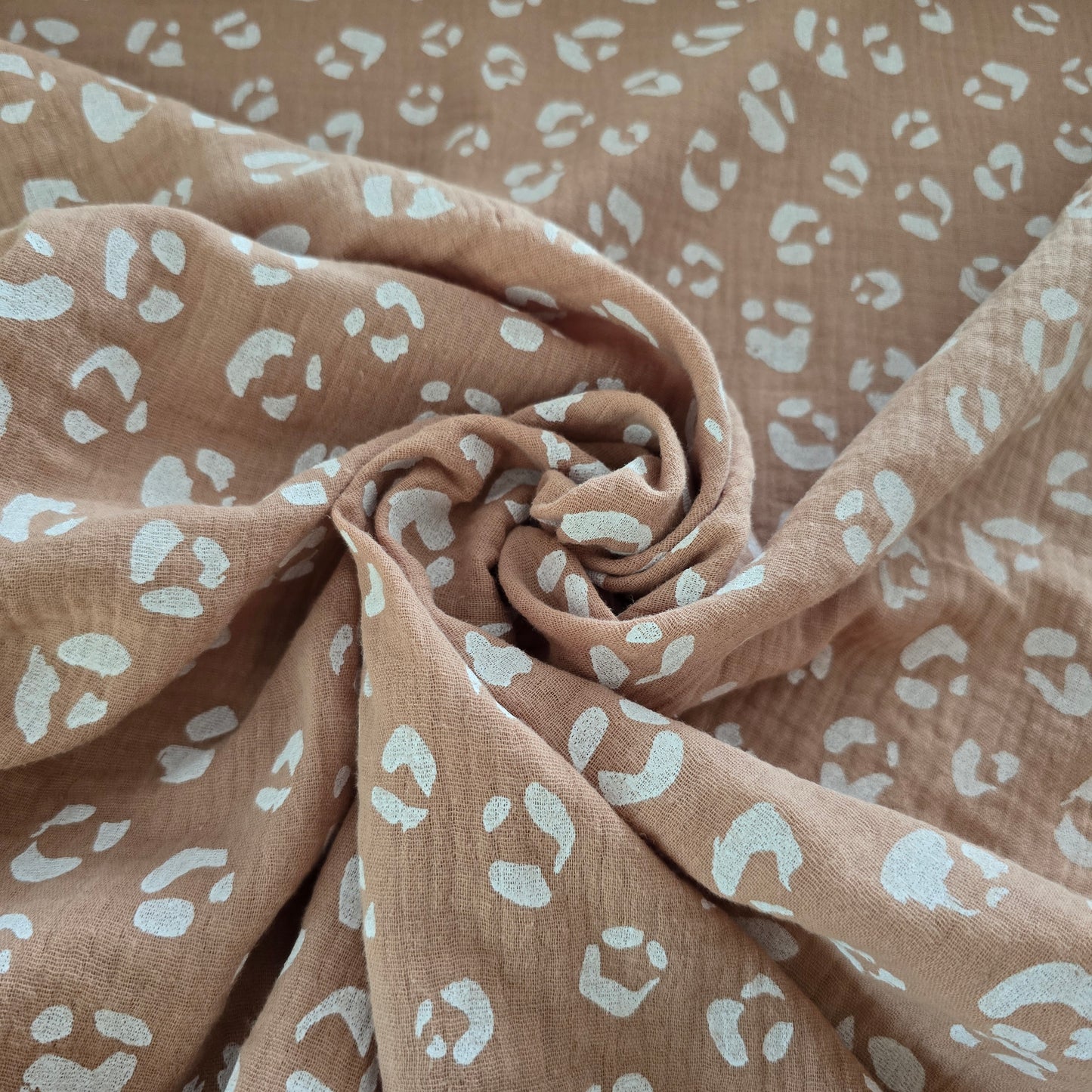 Musselin Stoff, Double Gauze, Leo-Print/ Panther