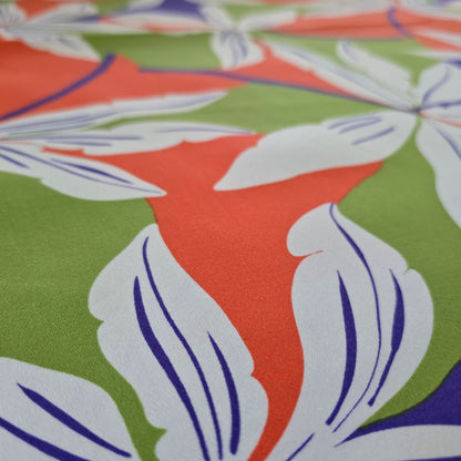 Hosenstoff, Baumwollsatin stretch, orange-lila, Sommerstoff, Meterware, Baumwolle, Elasthan, ab 50 cm
