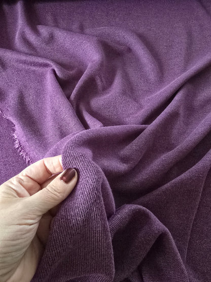 Viskose-Poly Mix- Strickstoff, Strick, herrlich weich, Aubergine/Mauve Herbst / Winterstoff, ab 50 cm