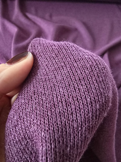 Viskose-Poly Mix- Strickstoff, Strick, herrlich weich, Aubergine/Mauve Herbst / Winterstoff, ab 50 cm