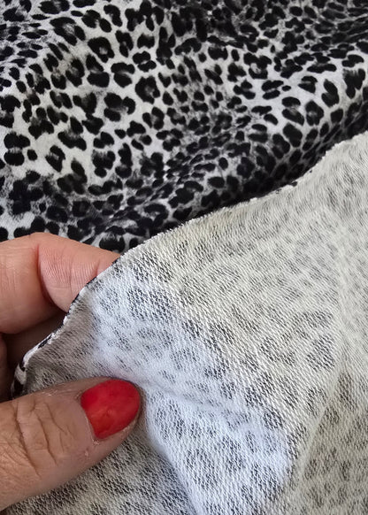 French Terry Leo-offwhite/schwarz