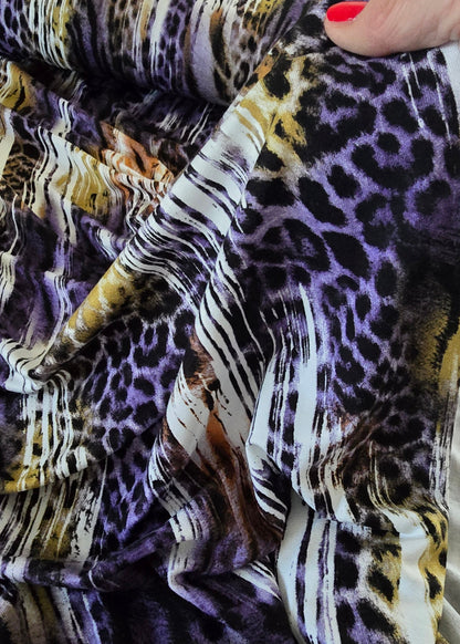 Viskose Jersey, Leo braun/lila