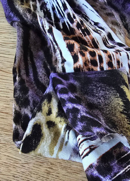 Viskose Jersey, Leo braun/lila