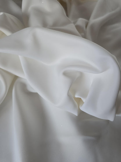 1,5 lfm Brautsatin, Satin fließend matt, schwer, ivory