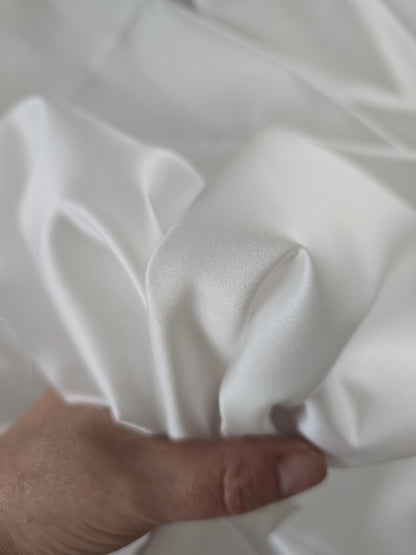 2 x (zus. 4 lfm) Brautsatin, Satin classic, offwhite