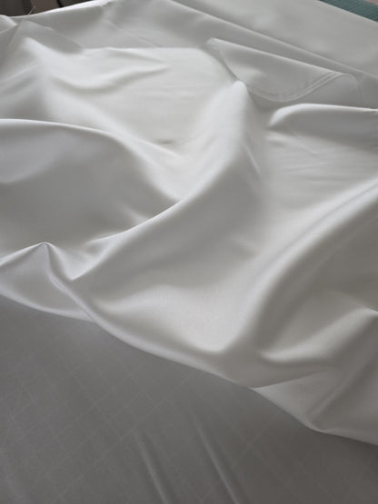 2 x (zus. 4 lfm) Brautsatin, Satin classic, offwhite