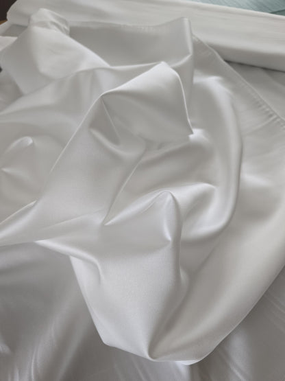 2 x (zus. 4 lfm) Brautsatin, Satin classic, offwhite